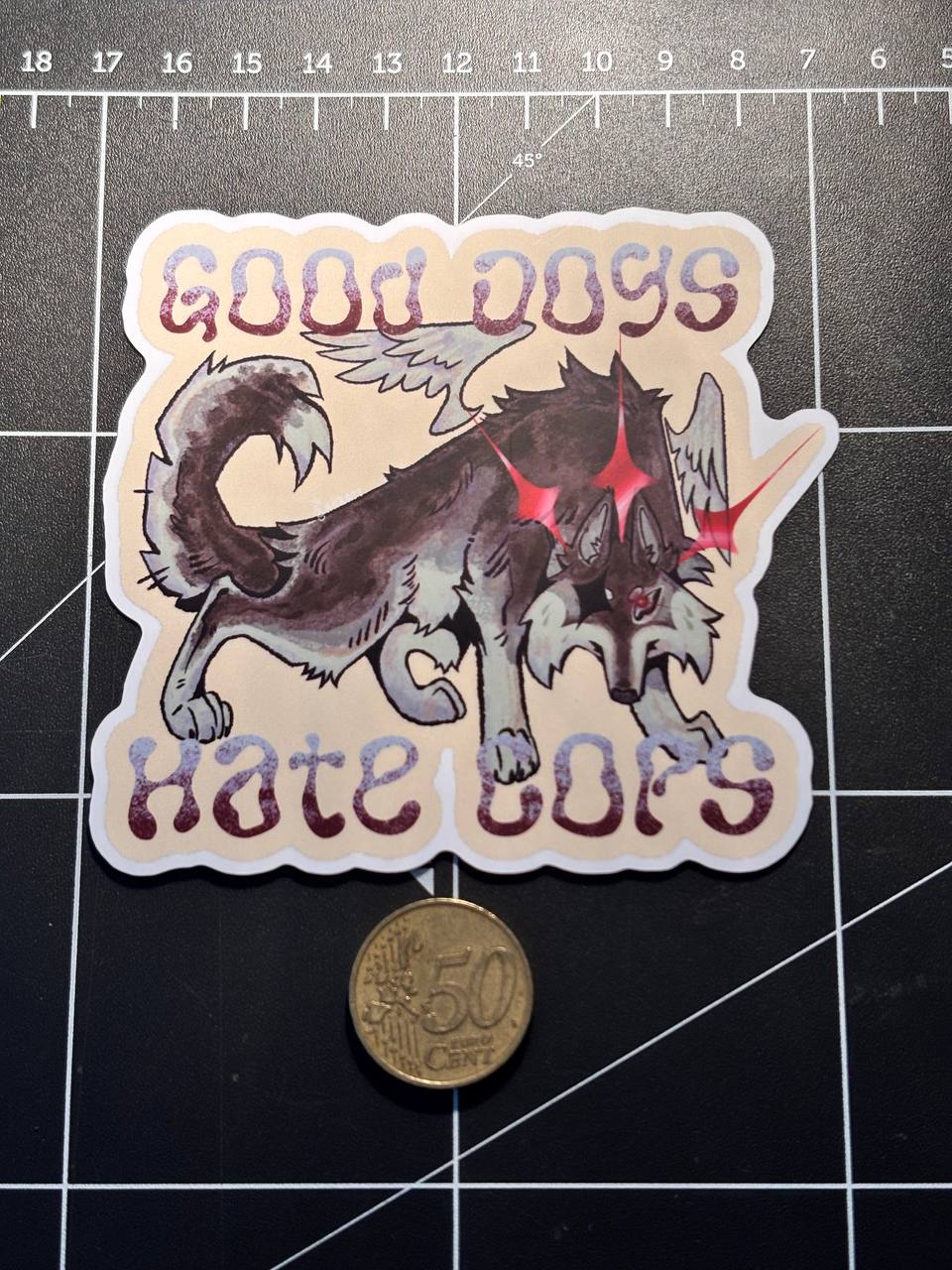 Good dogs, hate cops — autocollant — visuel 1